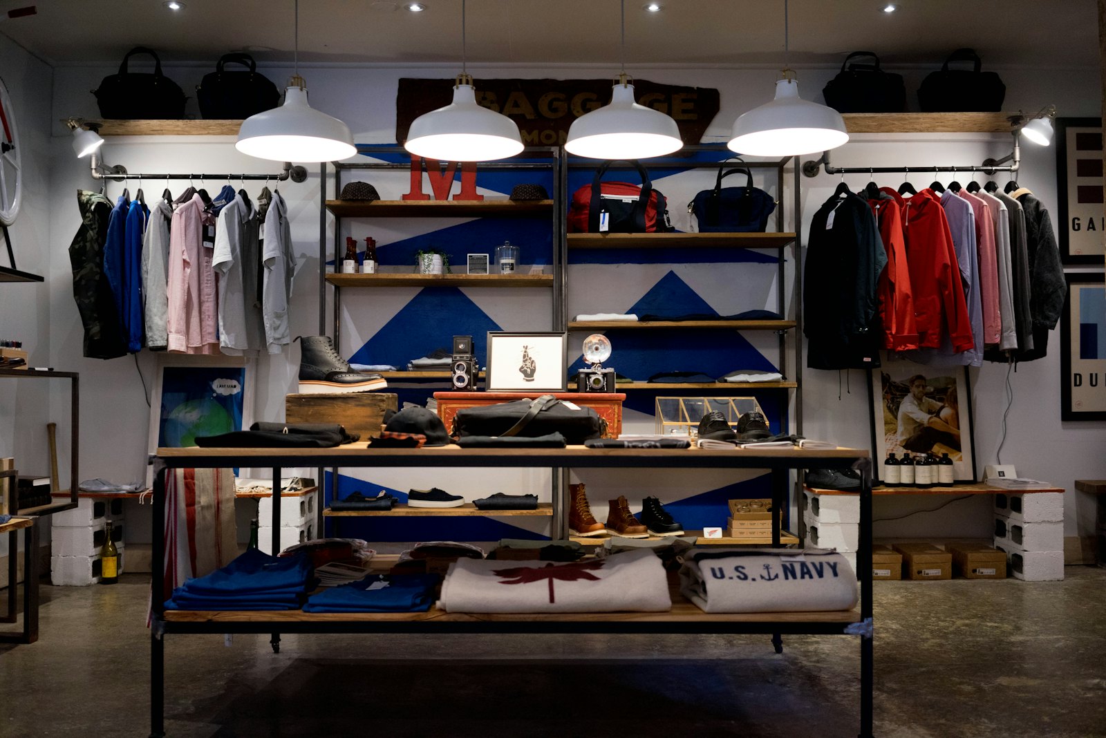 A tidy clothing store interior